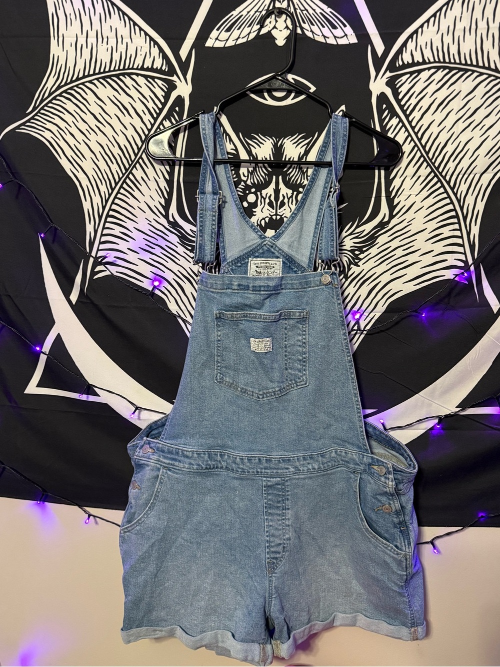 Plus Sized Levi Strauss Light Wash Shortalls
